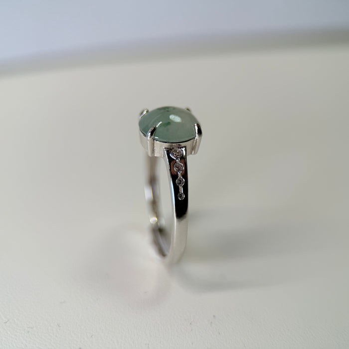 Misty Garden – Icy Piao Hua Jadeite Ring (S925 Silver)