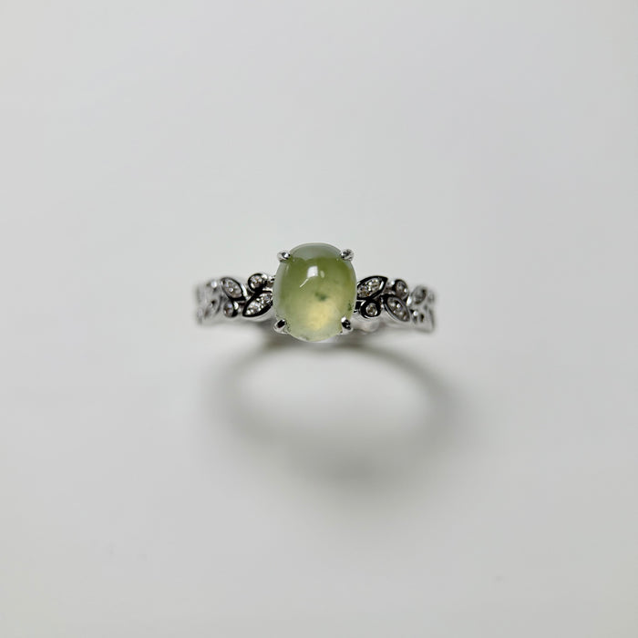 Lemon Glow – Golden Spring Jadeite Ring (S925 Silver)